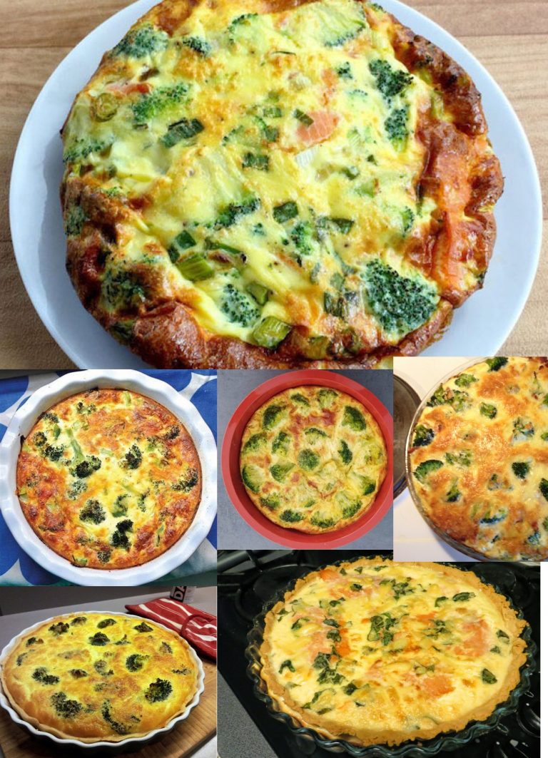 Quiche bez spodu z łososiem, brokułami i serem Weight Watchers