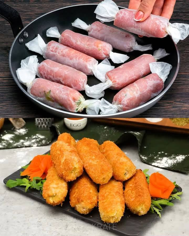 „Pyszny kotlet wieprzowy w chrupiącej panierce z serowym nadzieniem i kiszonym ogórkiem”